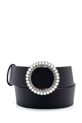 010132 İncili Yuvarlak Tokalı Kemer - Gümüş - BİGDART