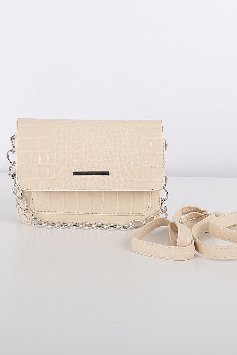 010140 Desenli Kol Çantası - Bej - BİGDART