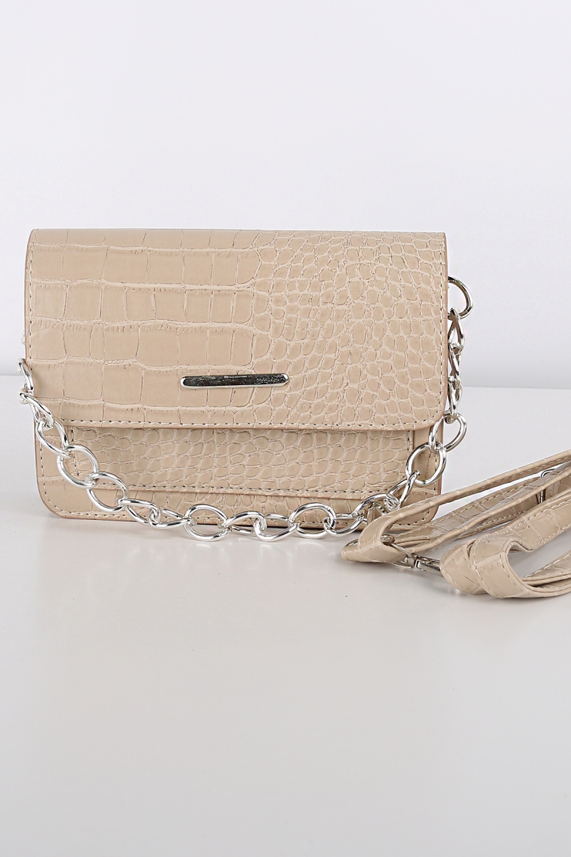 010140 Desenli Kol Çantası - Ekru - BİGDART