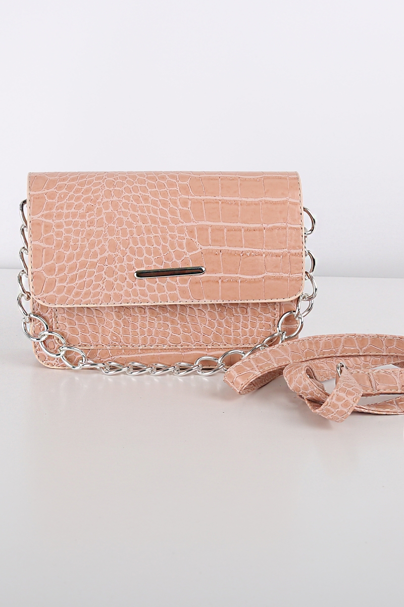 010140 Desenli Kol Çantası - Pudra - BİGDART