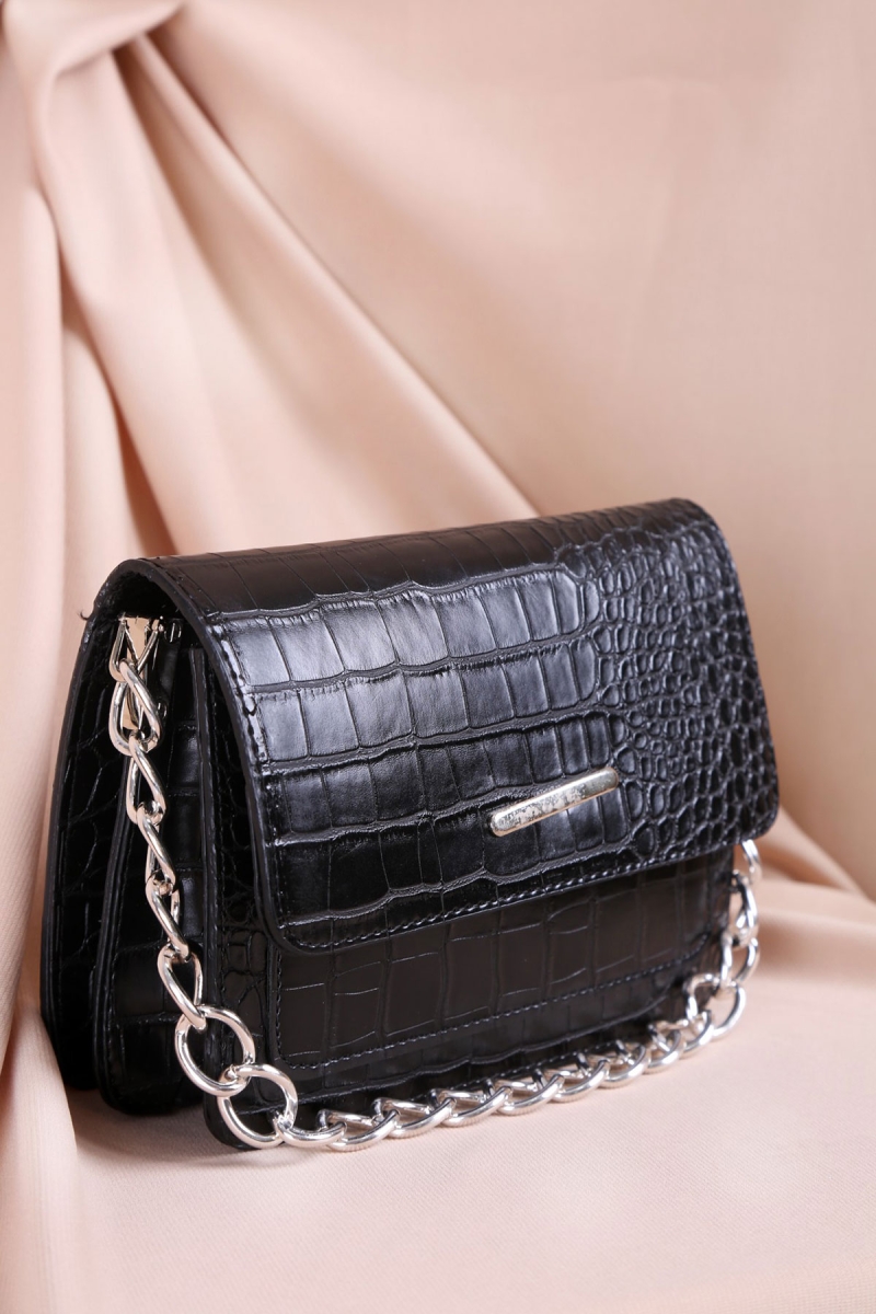 010140 Desenli Kol Çantası - Siyah - BİGDART