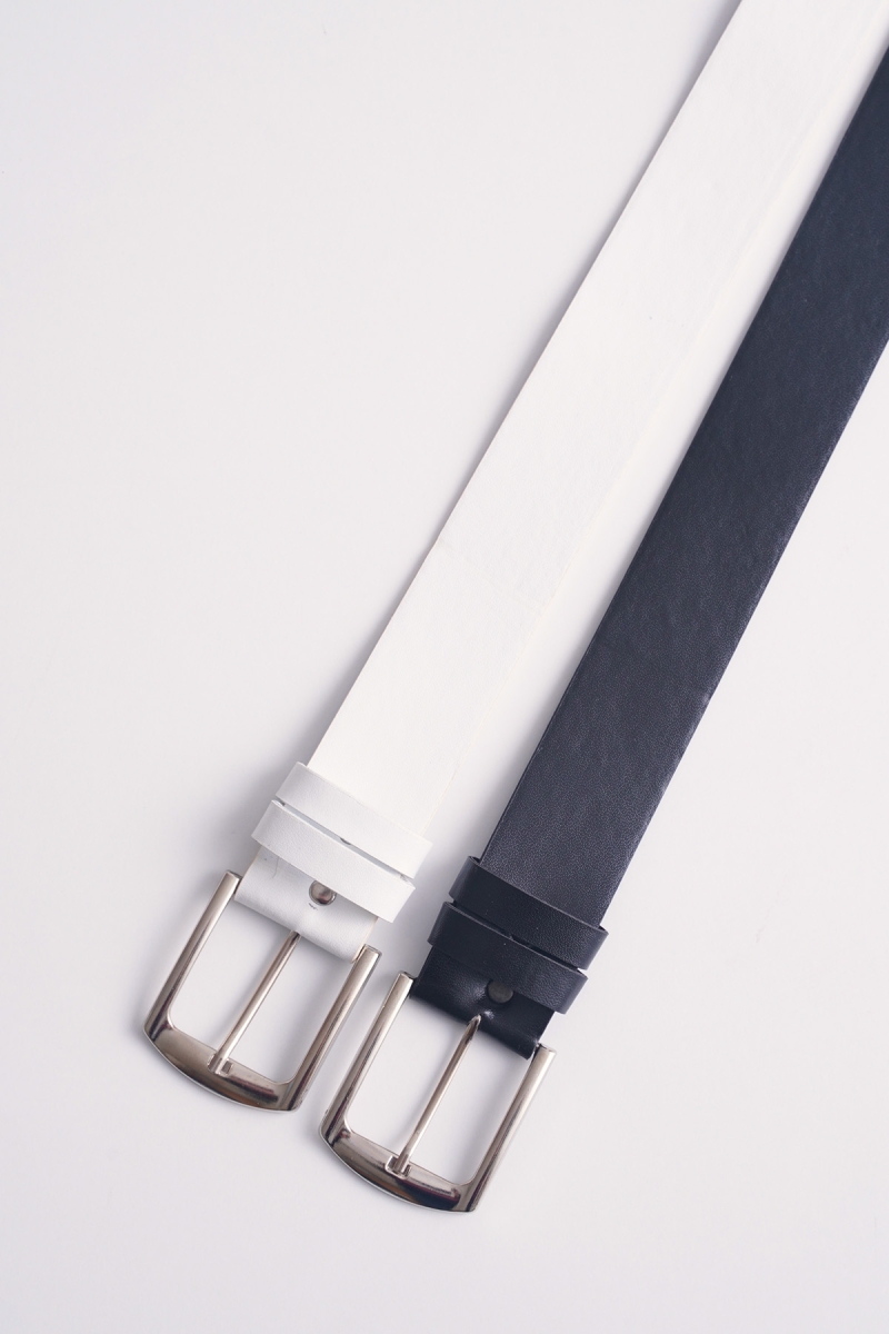 010141 İkili Kemer - Siyah - Beyaz - BİGDART