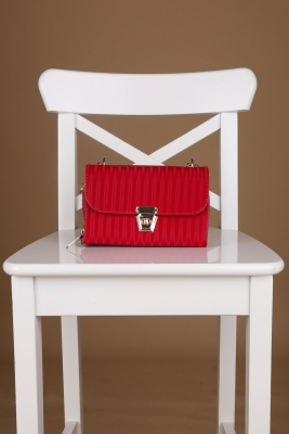 010142 Zincirli 3 Bölmeli Çanta - Bordo - BİGDART