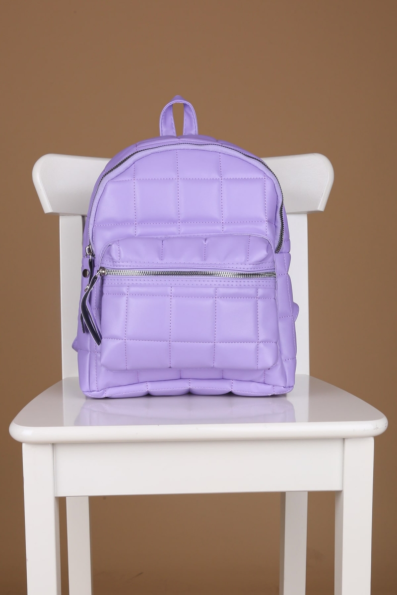 010144 Kapitone Sırt Çantası - Lila - BİGDART