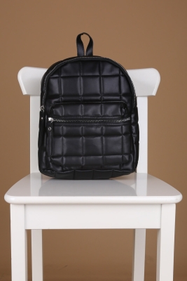 010144 Kapitone Sırt Çantası - Siyah - BİGDART