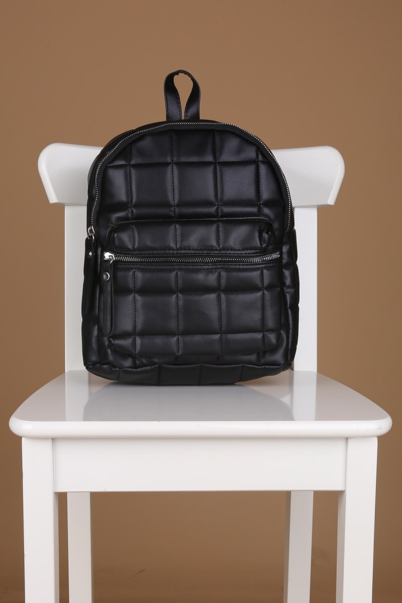 010144 Kapitone Sırt Çantası - Siyah - BİGDART