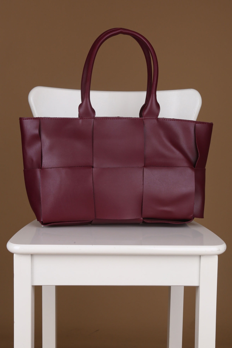 010145 Bottega Omuz Çantası - Bordo - BİGDART