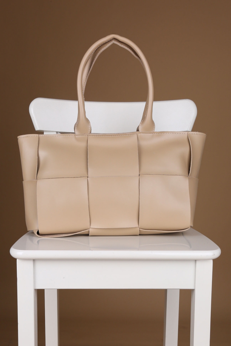 010145 Bottega Omuz Çantası - Vizon - BİGDART