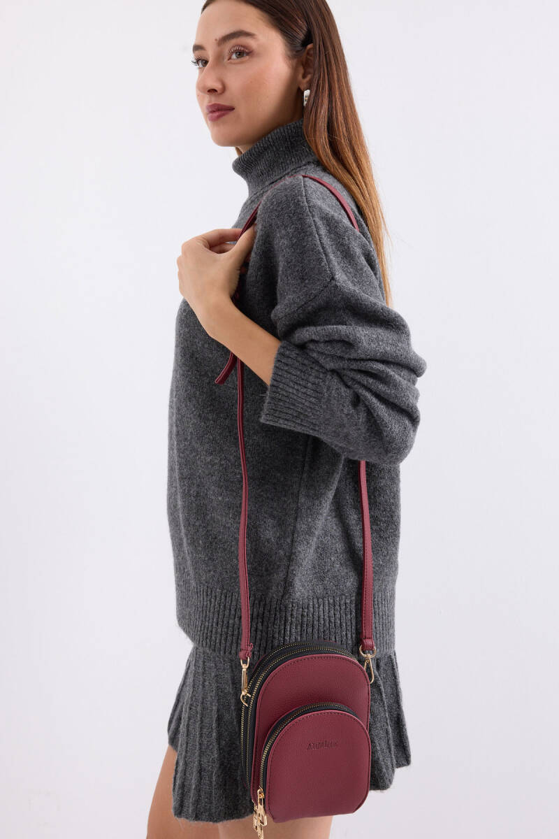 010171 Mini Çapraz Omuz Çantası - Bordo - BİGDART