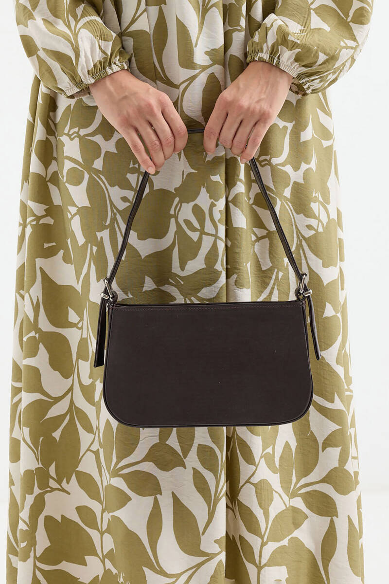 010172 Düz Baget Omuz Çantası - Kahverengi - BİGDART