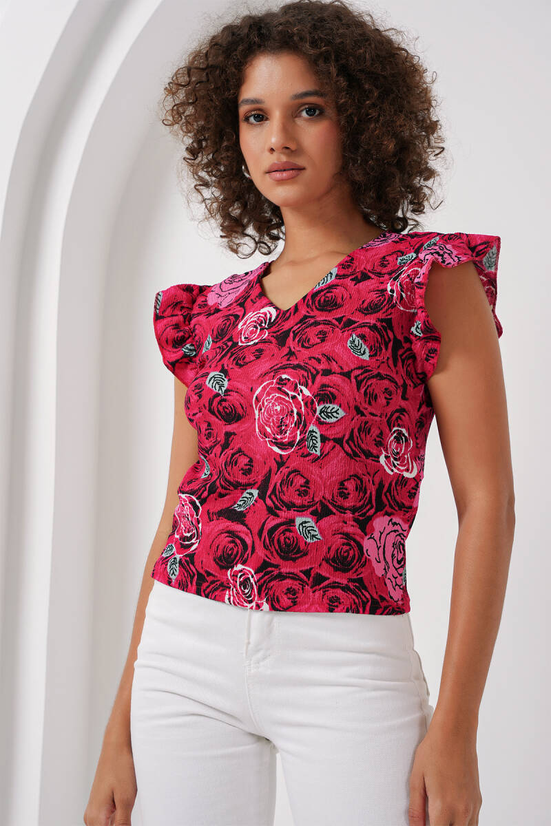 0430 Örme Bluz - D.Kırmızı - BİGDART