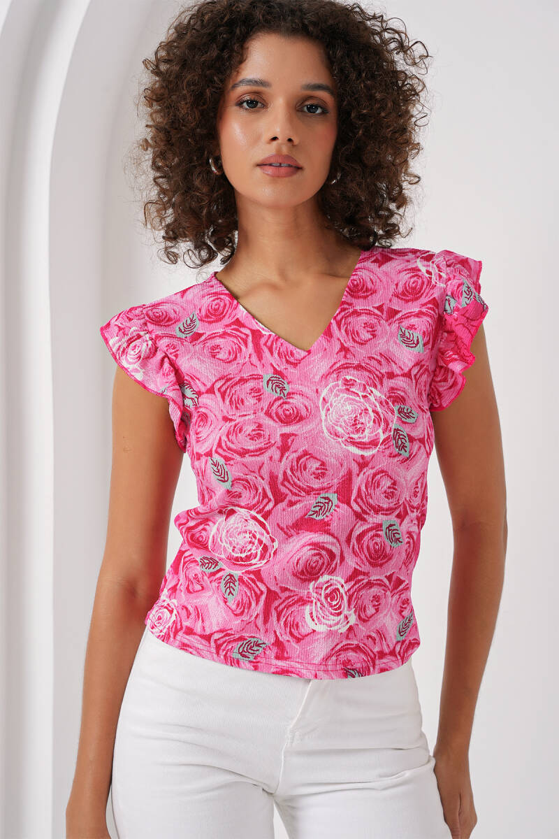 0430 Örme Bluz - Pembe - BİGDART