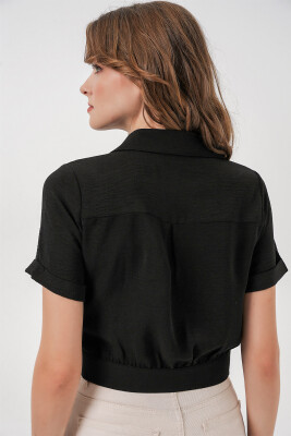 0663 Crop Ceket - Siyah - 6