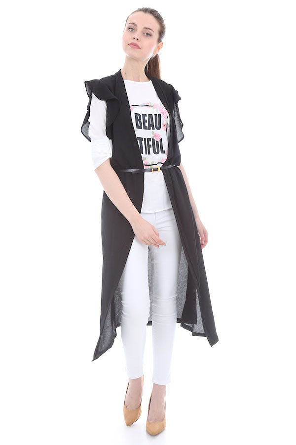 10037 İKİLİ YELEK TAKIM - Siyah - BİGDART