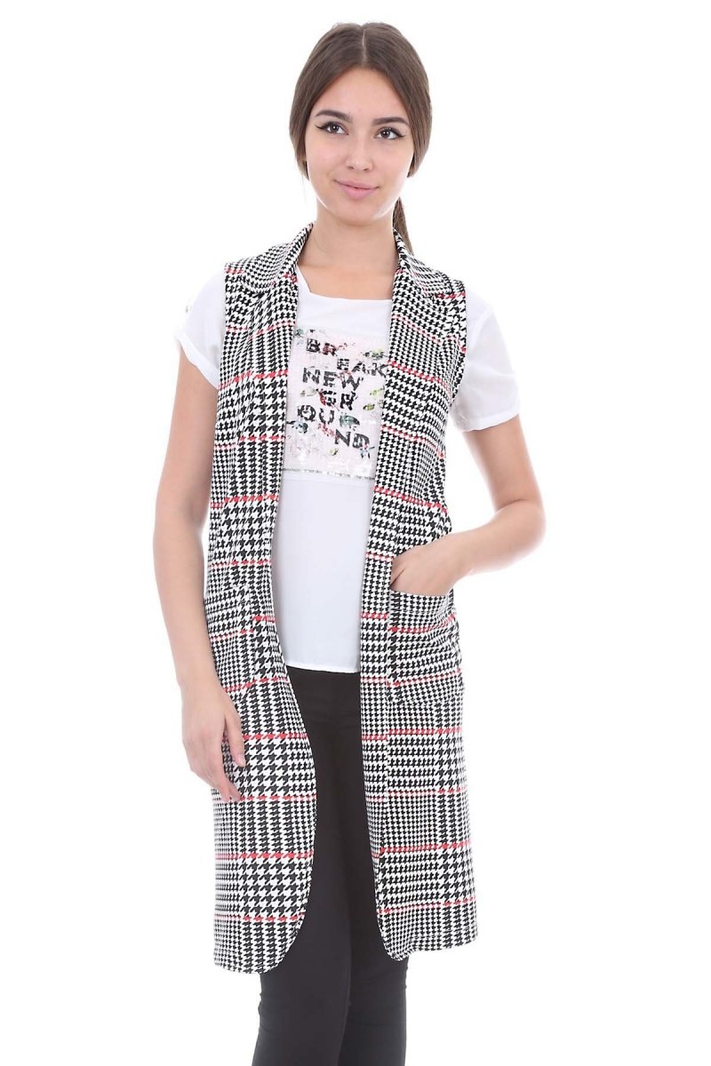 10071 DESENLİ YELEK - Ekru - BİGDART