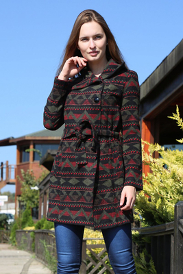 10081 KİLİM DESEN KAŞE KABAN - Siyah - BİGDART