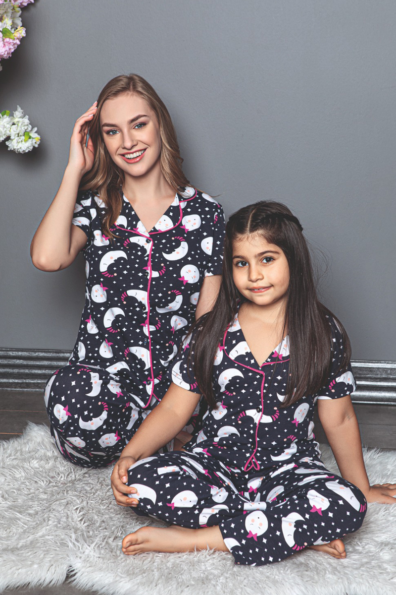 10310 Anne Kız Pijama Takımı - Lacivert - BİGDART