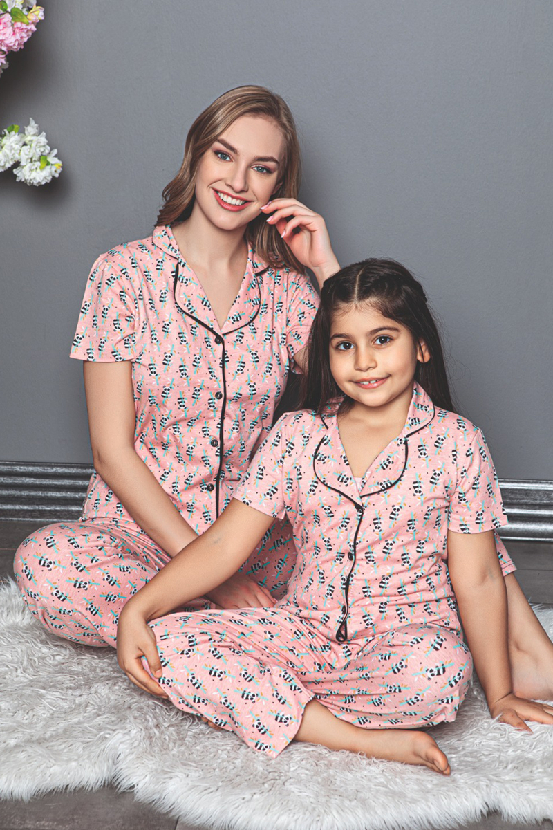 10310 Anne Kız Pijama Takımı - Pudra - BİGDART