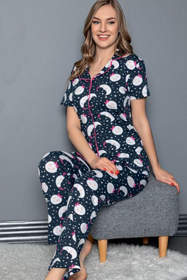10317 Gömlek Yaka Kısa Kol Pijama Takımı 