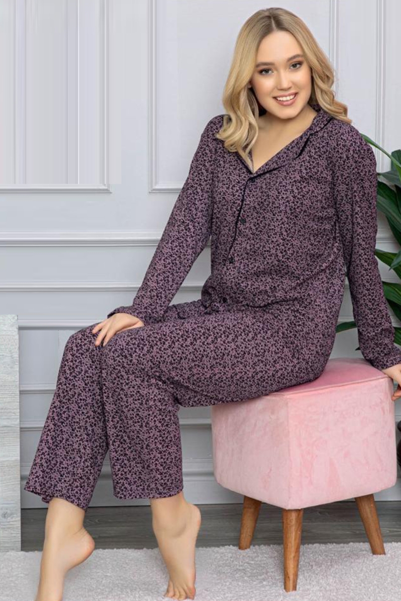 10318 Gömlek Yaka Uzunkol Pijama Takımı - BİGDART
