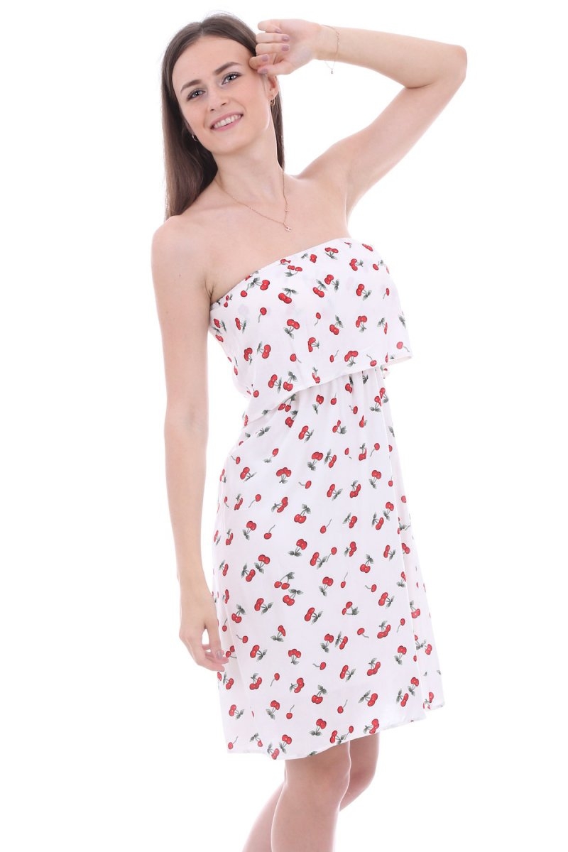 1516 DESENLİ ELBİSE - Beyaz - BİGDART