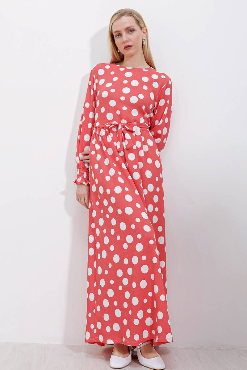 1525 Örme Tesettür Elbise - Y.Pembe - BİGDART