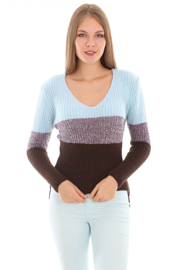 15267 ÜÇ RENKLİ TRİKO KAZAK - B.Mavi - BİGDART