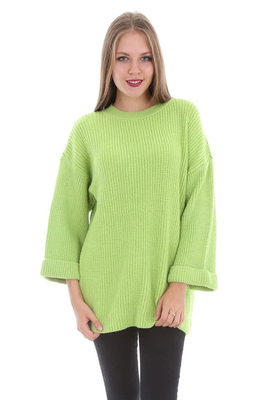 15272 BİSİKLET YAKA TRİKO KAZAK - Yeşil - BİGDART