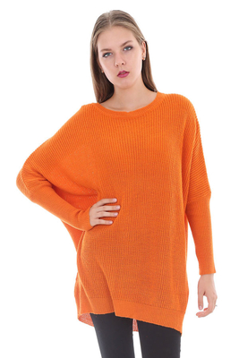 15281 SELANİK SALAŞ TRİKO KAZAK - Turuncu - BİGDART