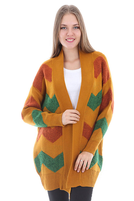 15285 SÜZENELİ TRİKO HIRKA - Hardal - BİGDART