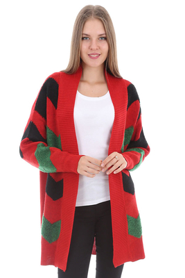 15285 SÜZENELİ TRİKO HIRKA - Kırmızı - BİGDART