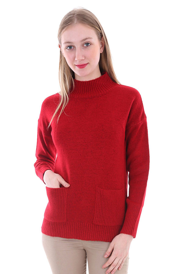 15289 ÇİFT CEPLİ KAZAK - Bordo - BİGDART