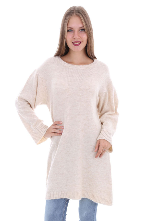 15295 SALAŞ TRİKO TUNİK - Bej - BİGDART