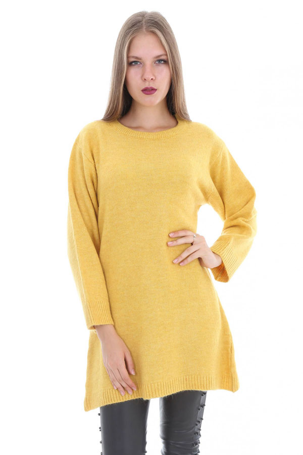 15295 SALAŞ TRİKO TUNİK - Hardal - BİGDART