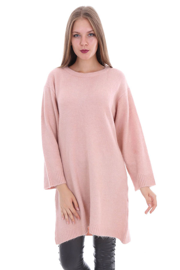 15295 SALAŞ TRİKO TUNİK - Pudra - BİGDART