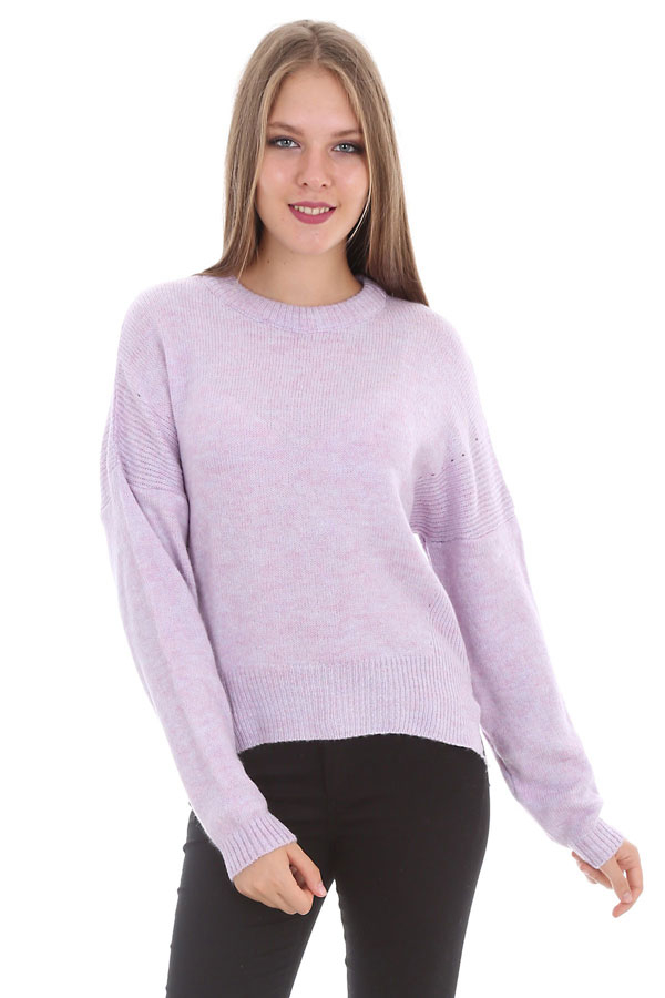 15297 ÖNÜ KISA TRİKO KAZAK - Lila - BİGDART