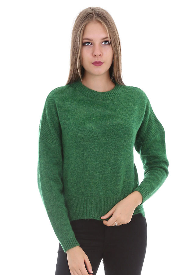 15297 ÖNÜ KISA TRİKO KAZAK - Yeşil - BİGDART