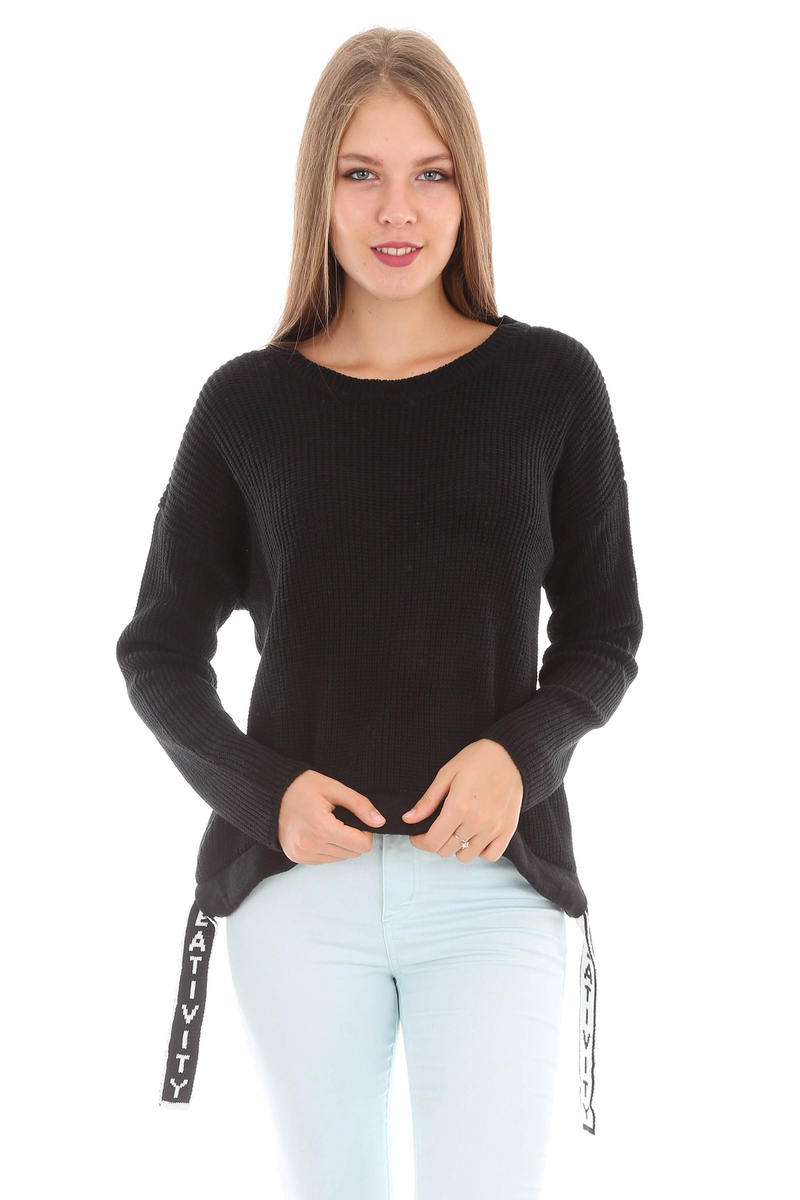 15304 BÜZGÜLÜ TRİKO KAZAK - Siyah - BİGDART