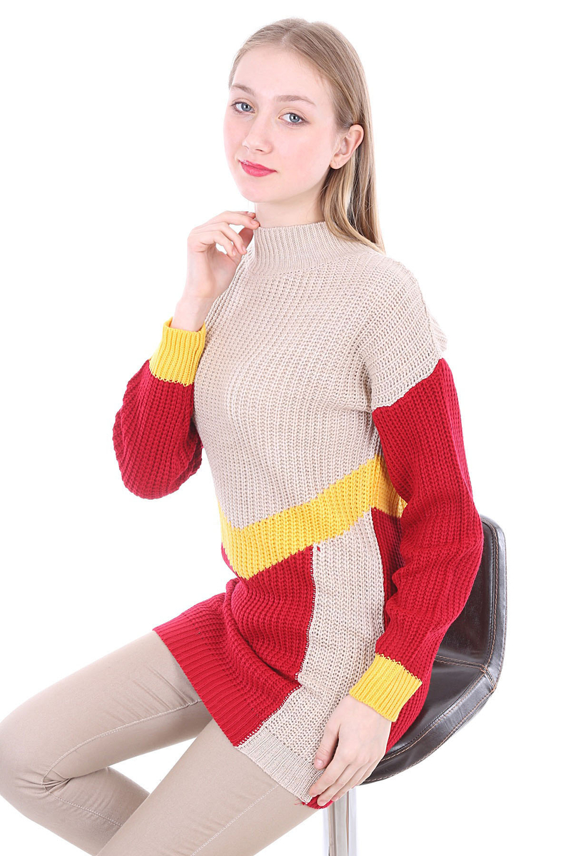 15308 ÖNÜ V TRİKO KAZAK - Bej - BİGDART