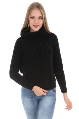 15322 DEGAJE YAKA SELANİK KAZAK - Siyah - BİGDART