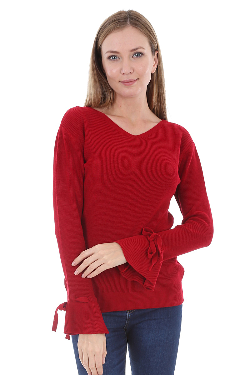 15578 SIRTI ÇAPRAZ TRİKO KAZAK - Bordo - BİGDART