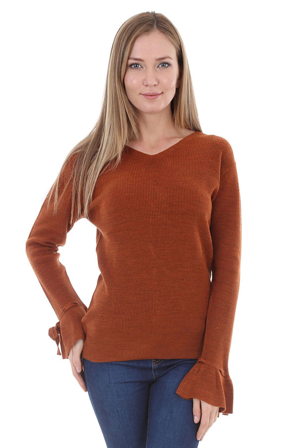 15578 SIRTI ÇAPRAZ TRİKO KAZAK - Taba - BİGDART