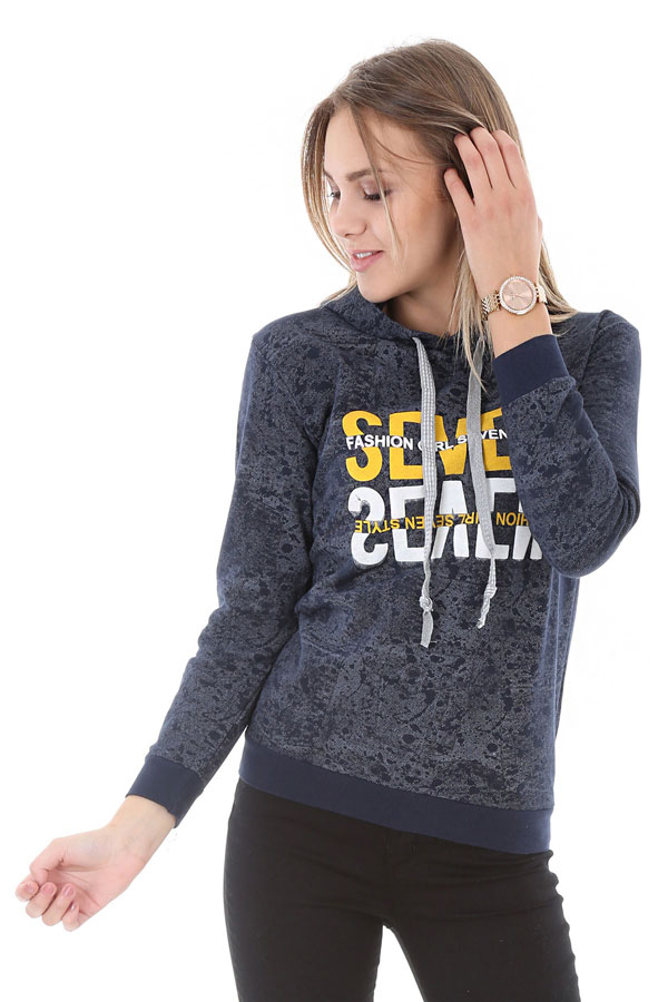 15580 SEVEN BASKILI SWEATSHIRTS - Lacivert - BİGDART
