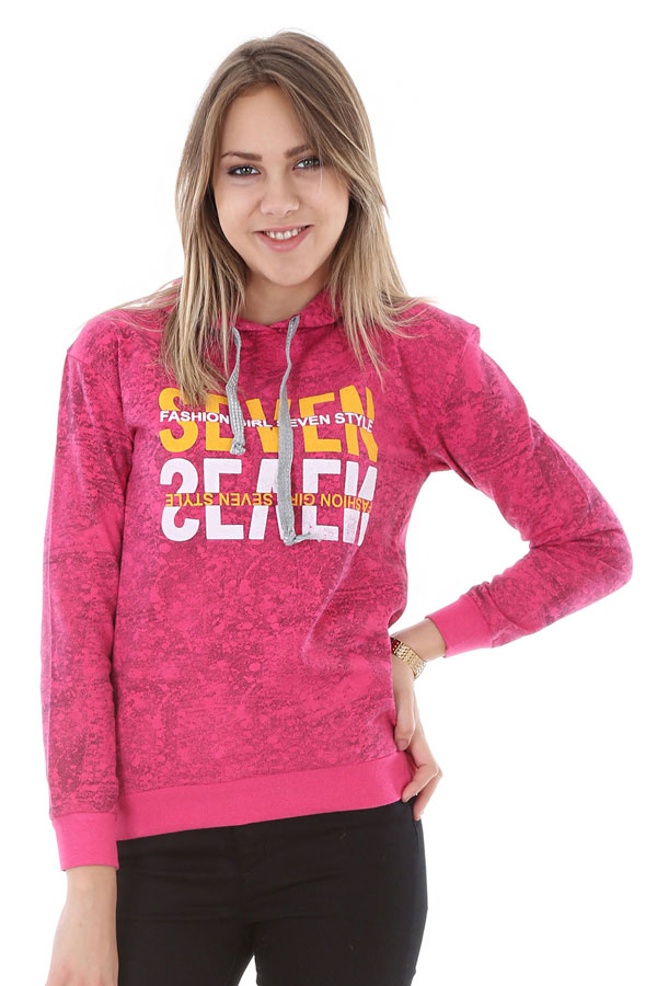 15580 SEVEN BASKILI SWEATSHIRTS - Pembe - BİGDART