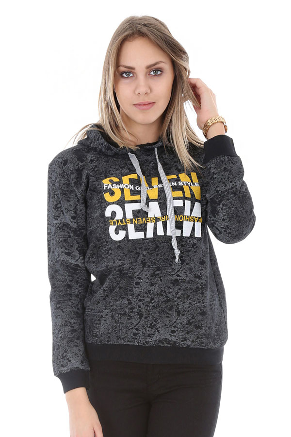 15580 SEVEN BASKILI SWEATSHIRTS - Siyah - BİGDART