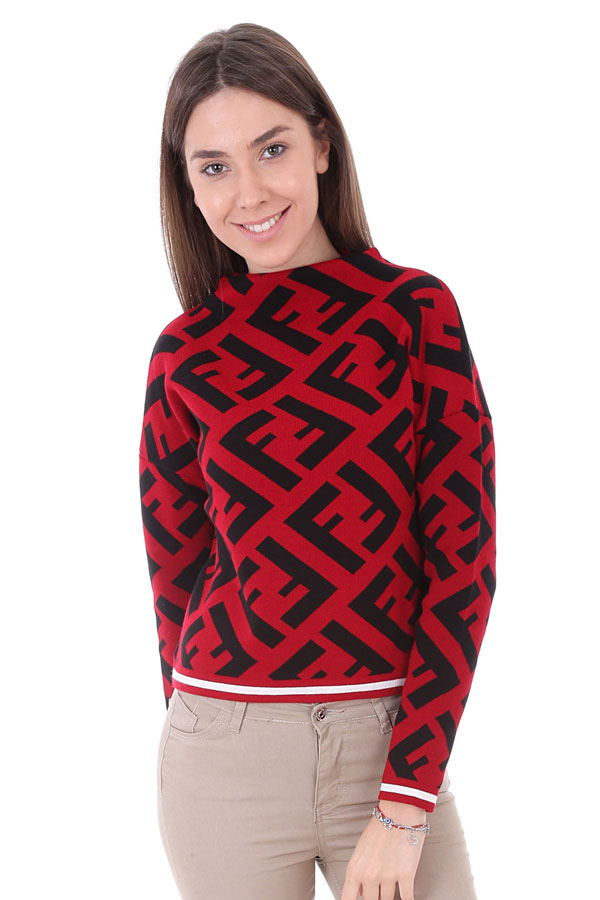 15581 F DESEN TRİKO KAZAK - Bordo - BİGDART