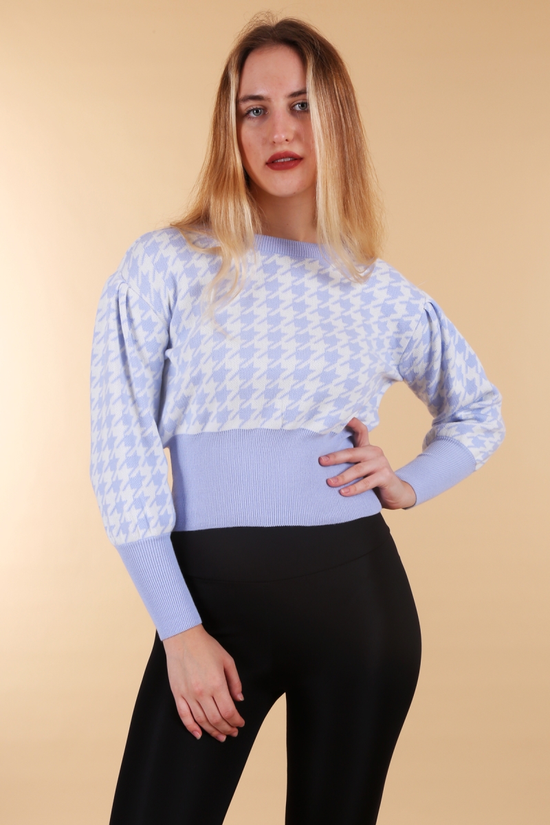 15769 Kazayağı Triko Kazak - Lila - BİGDART