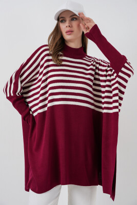 15783 Yırtmaçlı Panço Kazak - H. Bordo - BİGDART