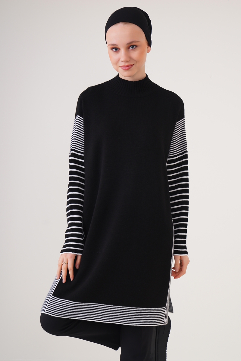 15785 Tesettür Panço Kazak - Siyah - BİGDART