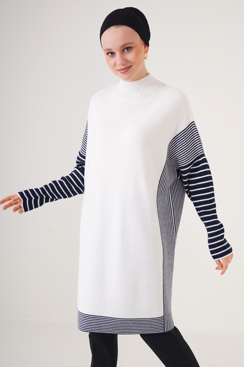 15785 Tesettür Panço Kazak - Lacivert - BİGDART